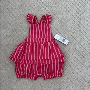 NWT Habitual Pink Striped Baby Girl’s One Piece Bubble Romper